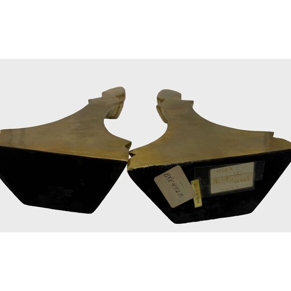 Vintage  Brass Bookends With Pinecone Finial‎ Heavy Glam Regal Decor - Picture 4 of 5